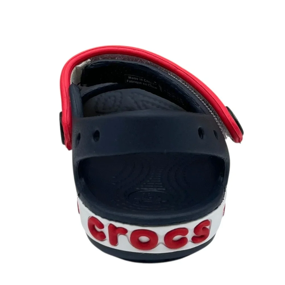 Crocs Crocband Baby Boys Girls Adjustable Sandal Size 4 Navy Red Water Friendly